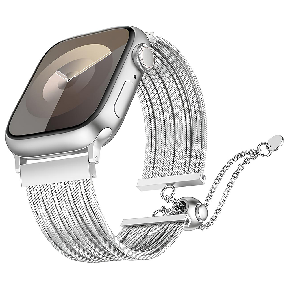 Apple Watch 10 46mm Uyumlu Zore KRD-137 Metal Hasır Kordon