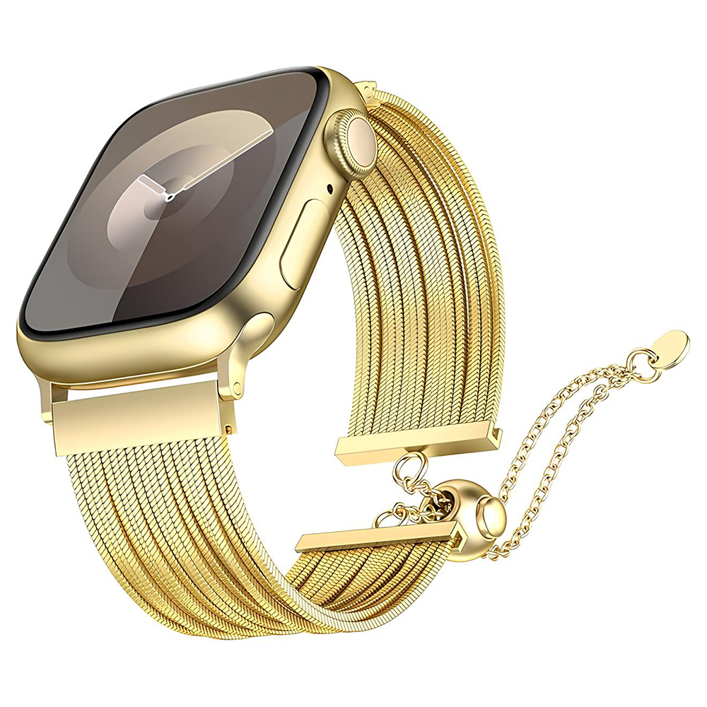 Apple Watch 10 46mm Uyumlu Zore KRD-137 Metal Hasır Kordon