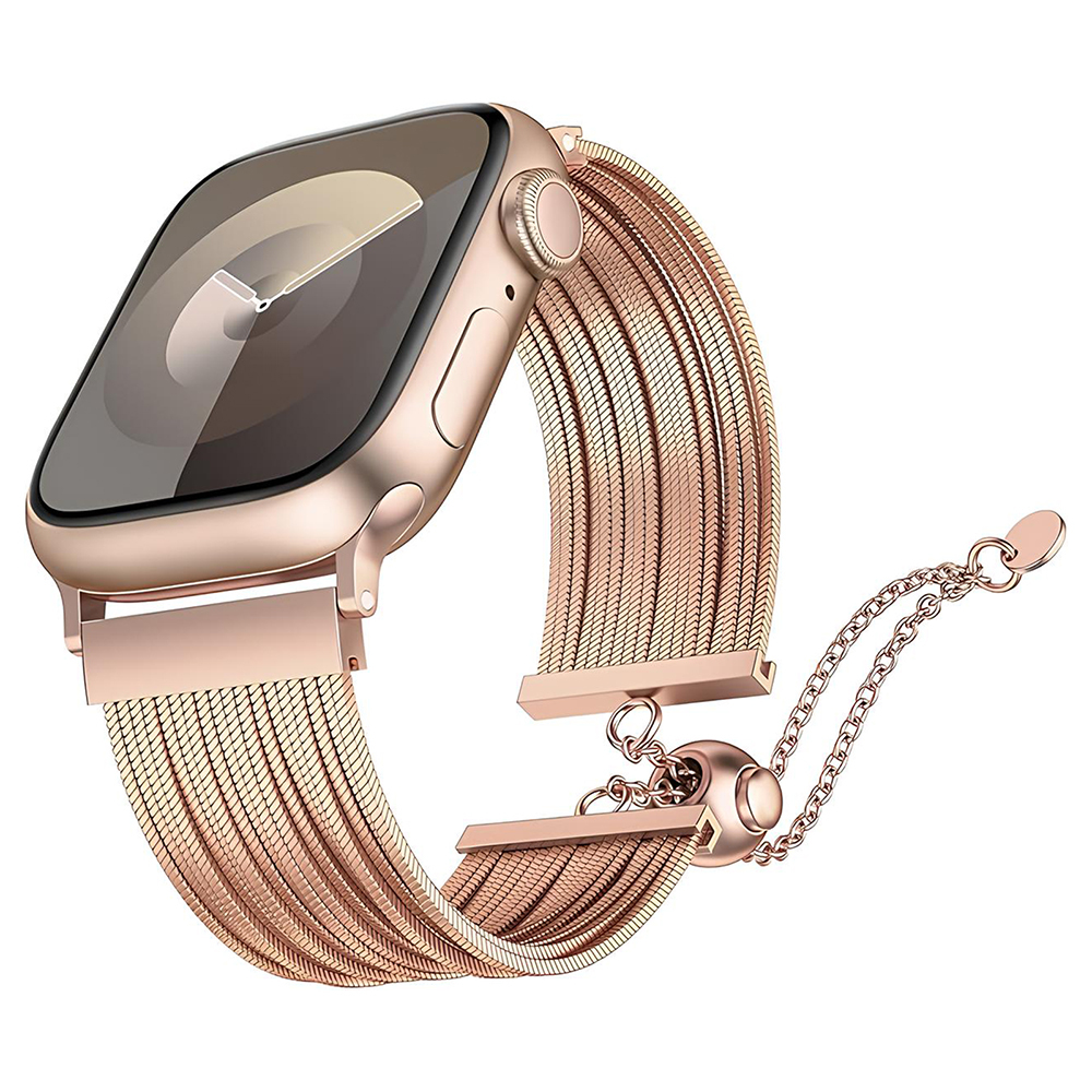 Apple Watch 10 46mm Uyumlu Zore KRD-137 Metal Hasır Kordon