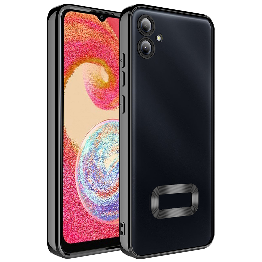 [RNZ-TA128507] Samsung Galaxy A07 Uyumlu Kılıf Kamera Korumalı Logo Gösteren Zore Omega Kapak (Siyah)