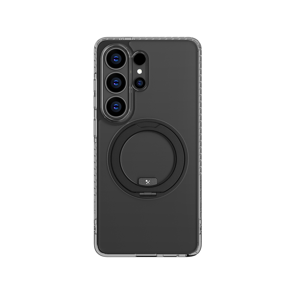 Samsung Galaxy S26 Ultra Uyumlu Kılıf M-safe Şarj Özellikli Şeffaf 360 Derece Standlı Amazingthing Titan MagSpin Serisi Kapak