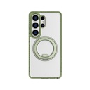 Samsung Galaxy S26 Ultra Uyumlu Kılıf M-safe Şarj Özellikli Şeffaf 360 Derece Standlı Amazingthing Titan MagSpin Serisi Kapak