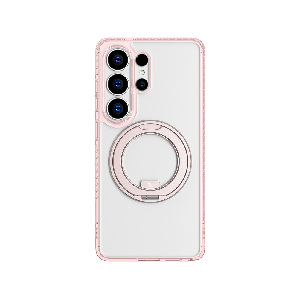 Samsung Galaxy S26 Ultra Uyumlu Kılıf M-safe Şarj Özellikli Şeffaf 360 Derece Standlı Amazingthing Titan MagSpin Serisi Kapak
