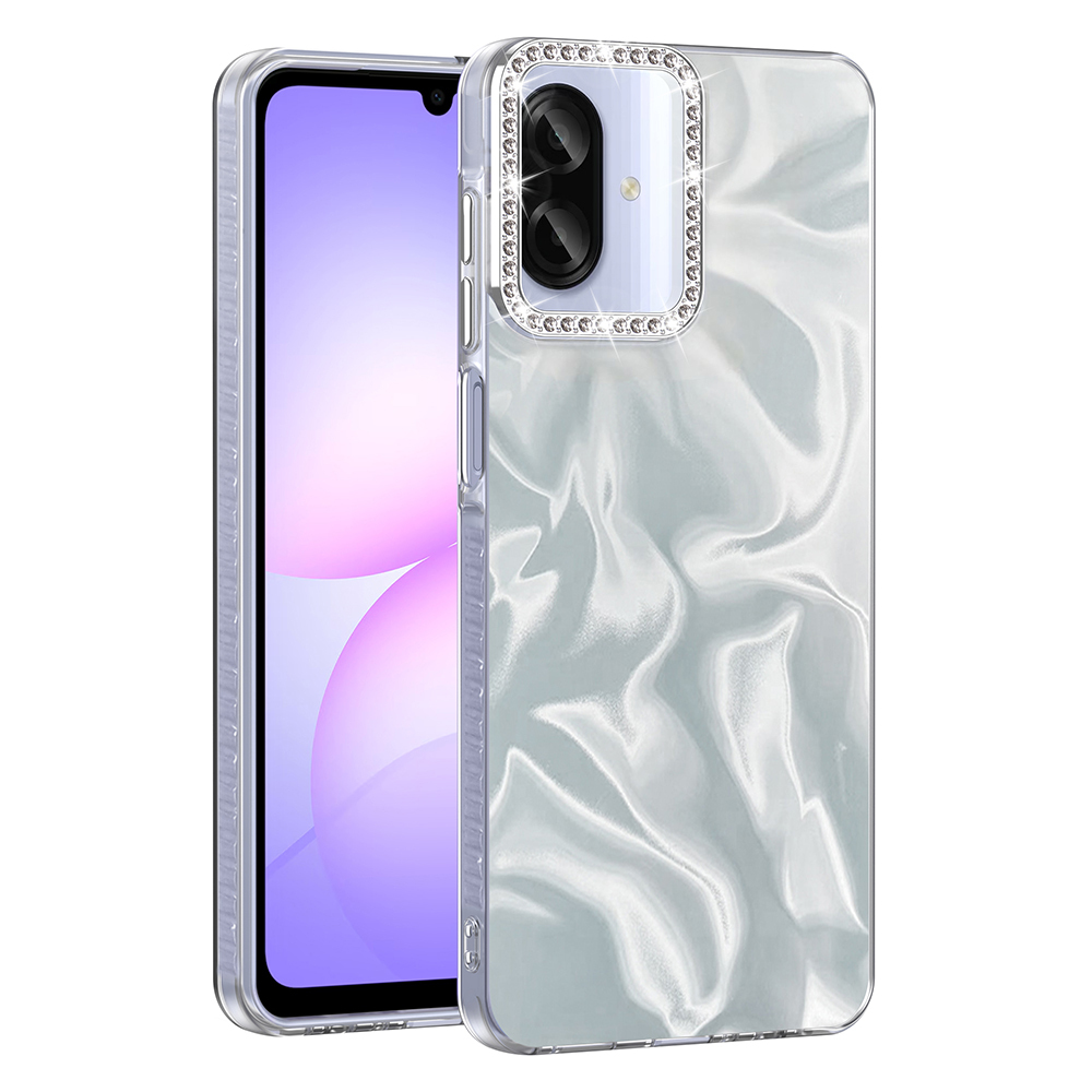 Samsung Galaxy A07 Uyumlu Kılıf Airbagli Parlak Taş Detay Tasarımlı Zore Esila Kapak