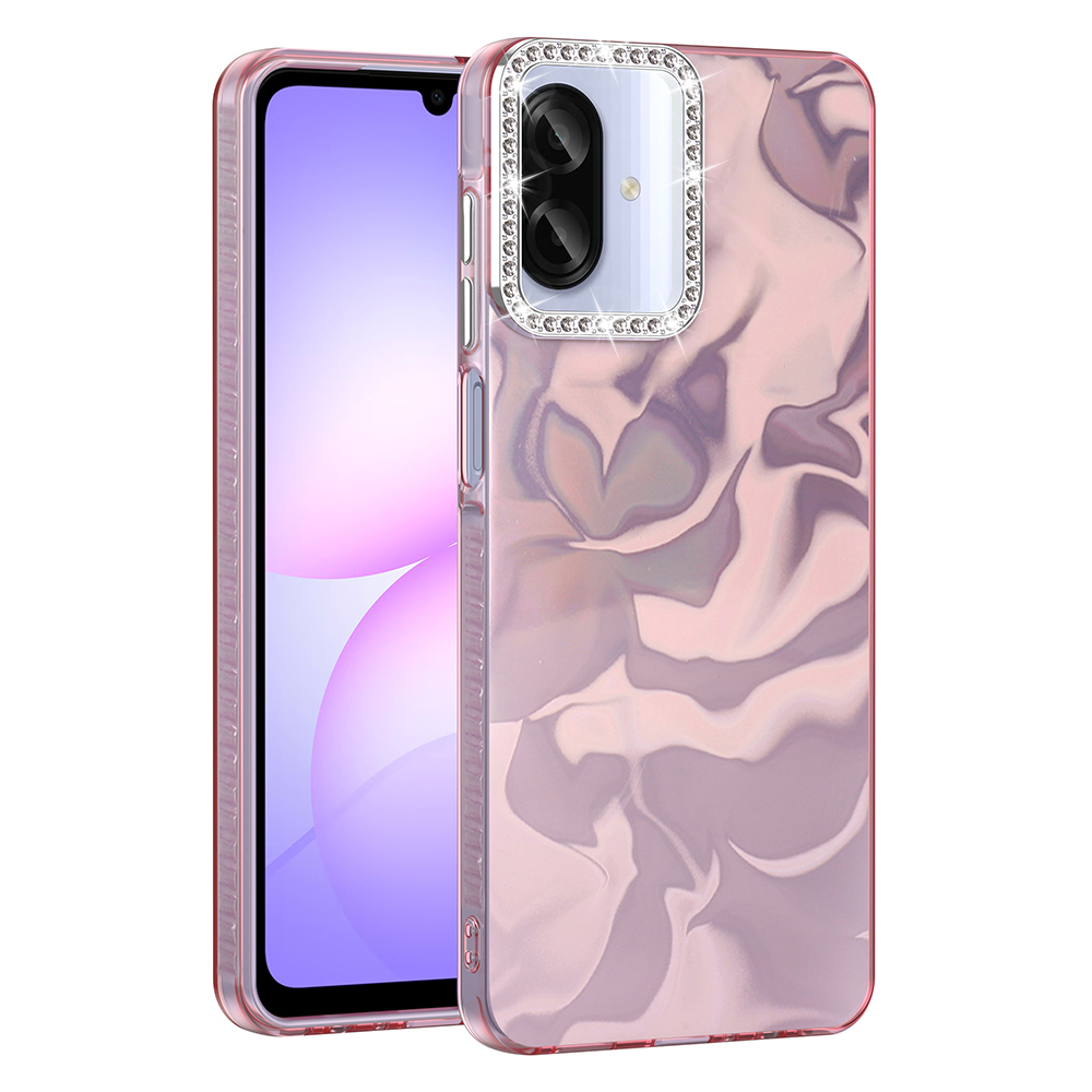 Samsung Galaxy A07 Uyumlu Kılıf Airbagli Parlak Taş Detay Tasarımlı Zore Esila Kapak