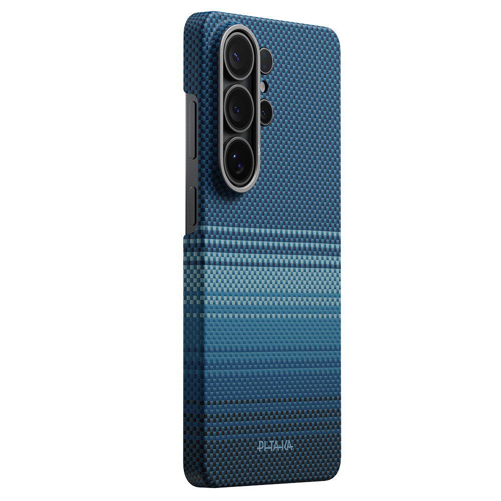 Samsung Galaxy S26 Ultra Uyumlu Kılıf M-safe Şarj Özellikli Aramid Fiber Pitaka Tactile Woven Sunset-Moonrise Serisi Kapak