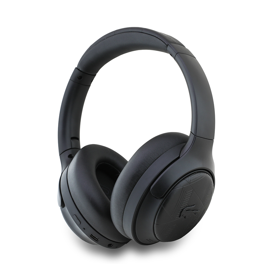[RNZ-TA128575] Lacoste Orjinal Lisanslı LH01 ANC Taşıma Çantalı Katlanabilir Kulak Üstü Bluetooth Kulaklık v5.4 (Siyah)