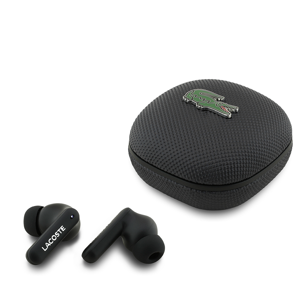[RNZ-TA128583] Lacoste Orjinal Lisanslı Logolu ANC Özellikli TWS Kulak İçi Bluetooth Kulaklık (Siyah)
