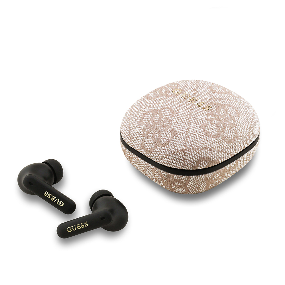 Guess Orjinal Lisanslı PU 4G Desenli Klasik Metal Yazı Logolu TWS Kulak İçi Bluetooth Kulaklık