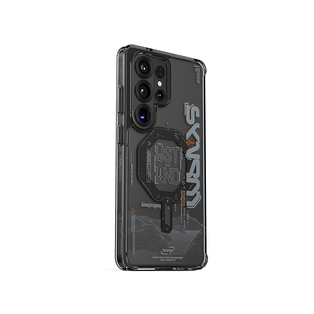 Samsung Galaxy S26 Ultra Uyumlu Kılıf M-safe Şarj Özellikli Yazı Desenli Airbag Tasarımlı Skinarma Sonix Kapak