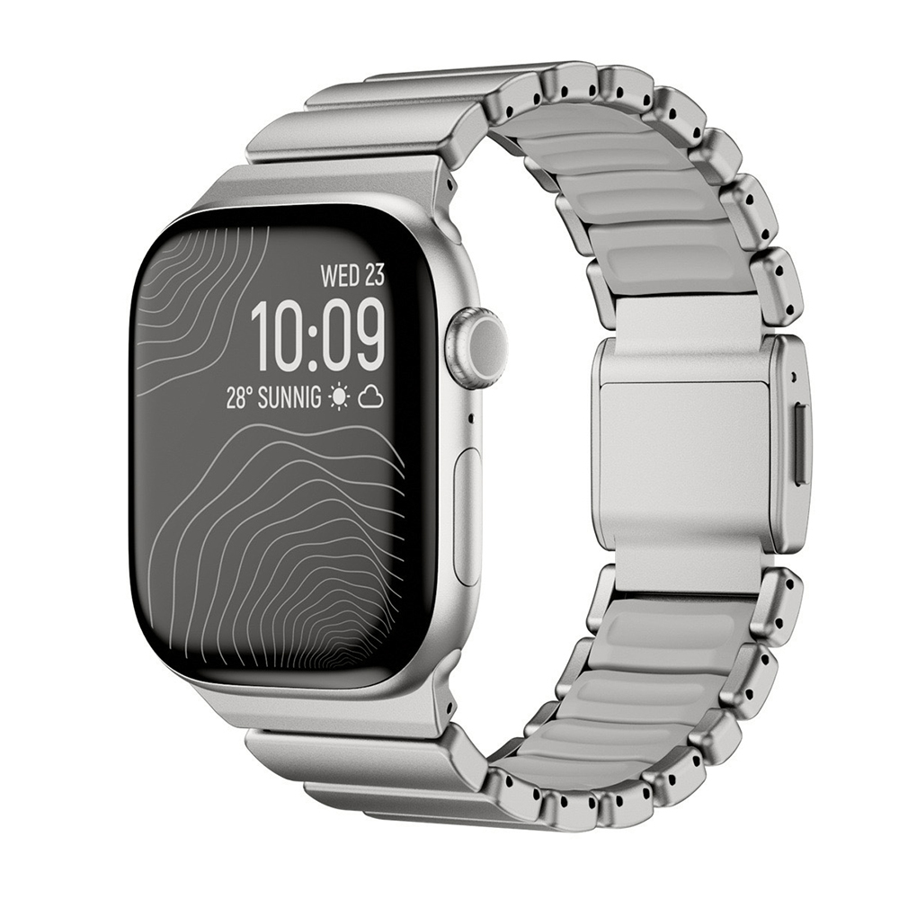 Apple Watch 44mm Uyumlu Zore KRD-151 Metal Silikon Kordon