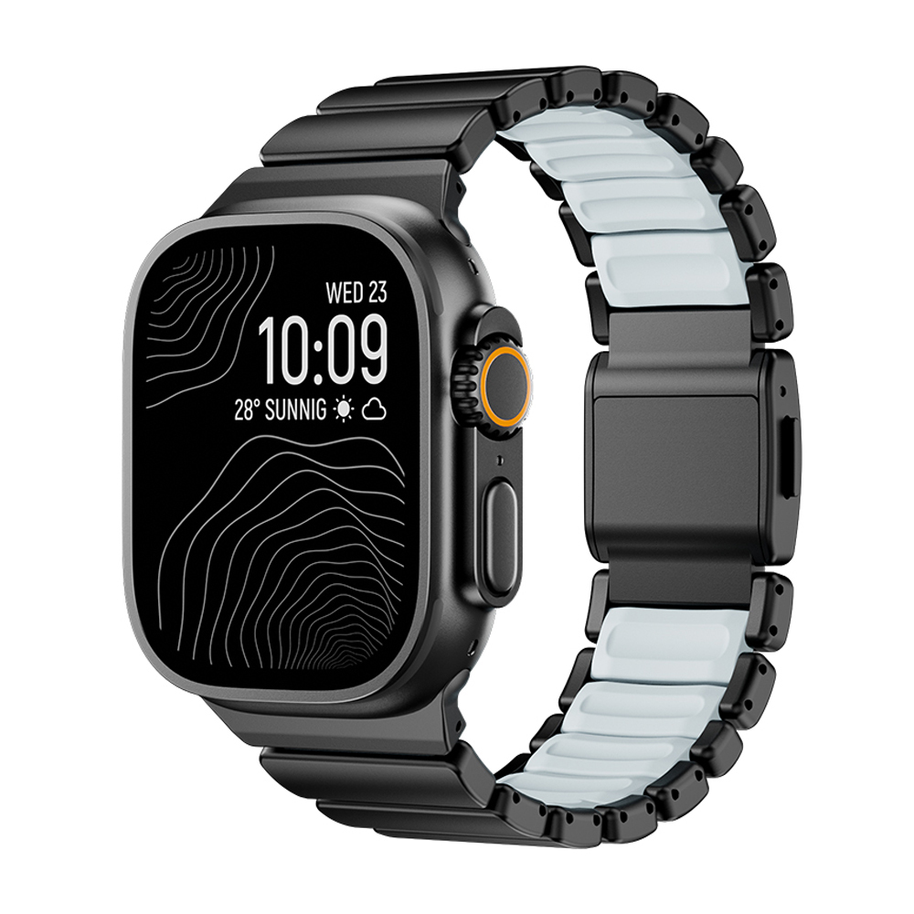 Apple Watch 44mm Uyumlu Zore KRD-151 Metal Silikon Kordon