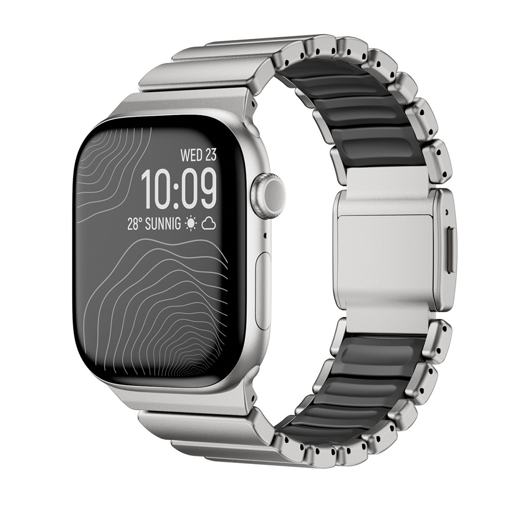 Apple Watch 44mm Uyumlu Zore KRD-151 Metal Silikon Kordon