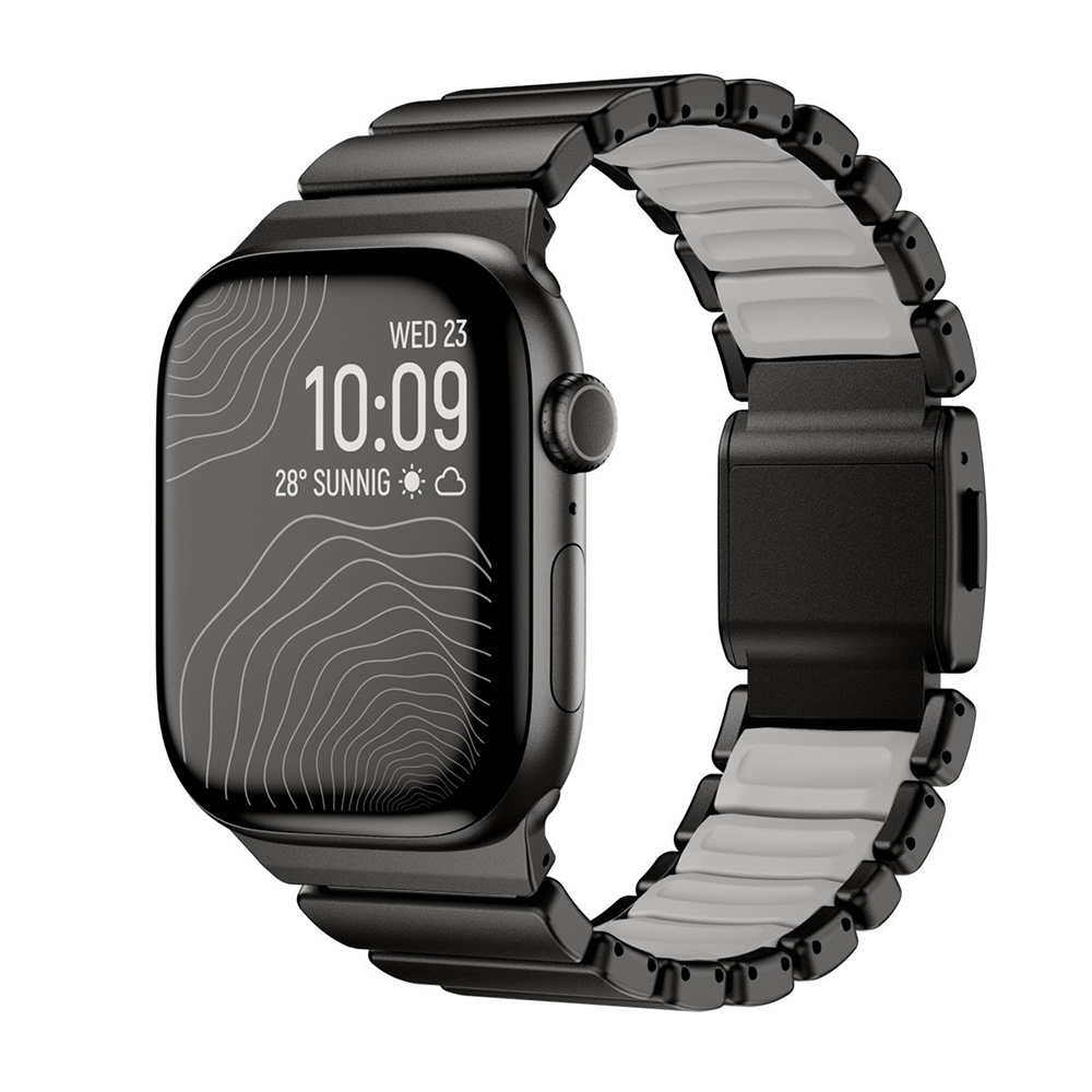 Apple Watch 44mm Uyumlu Zore KRD-151 Metal Silikon Kordon
