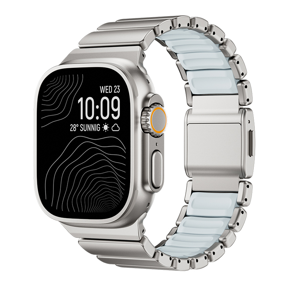 Apple Watch 44mm Uyumlu Zore KRD-151 Metal Silikon Kordon