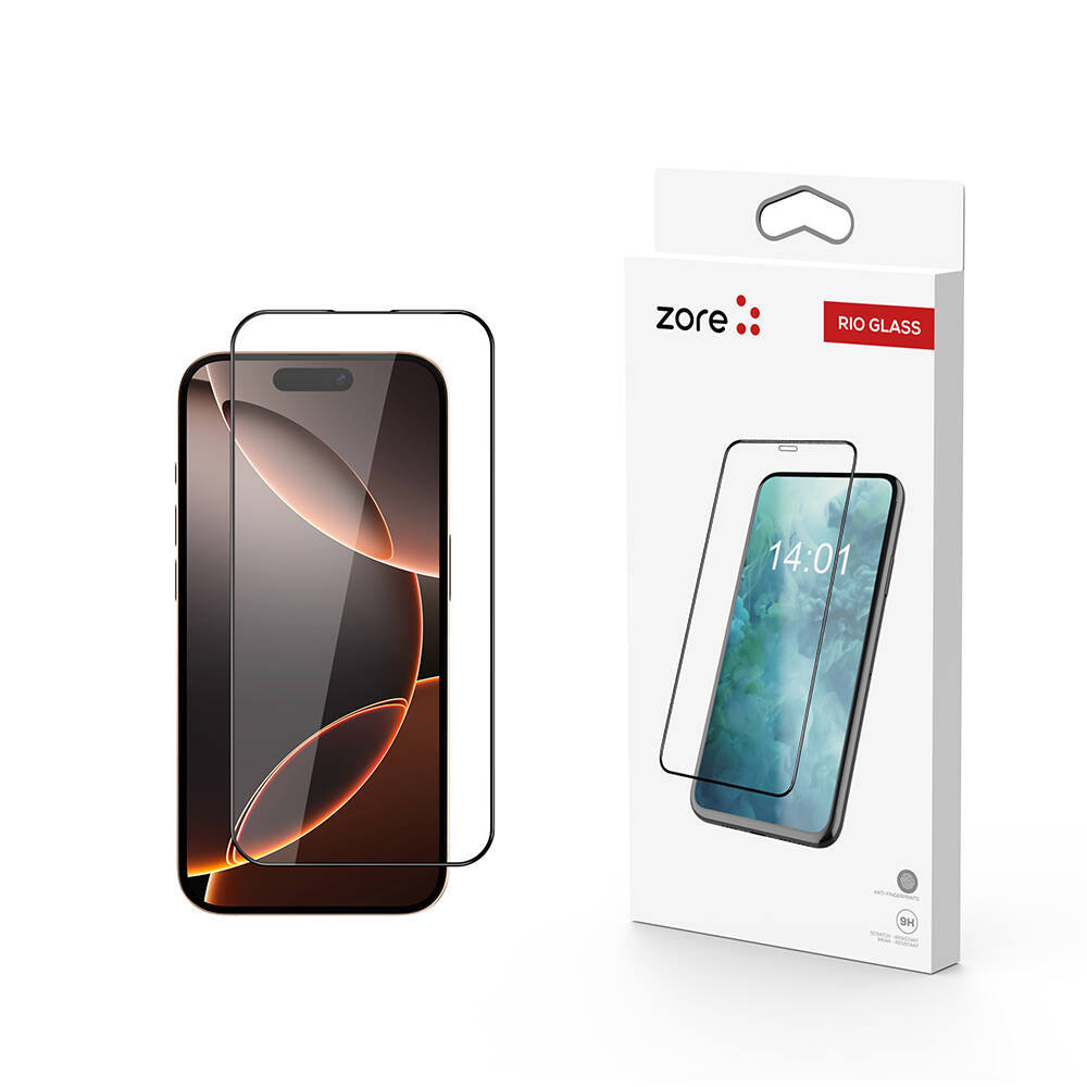 Apple iPhone 16 Pro Uyumlu Zore Rio Glass Cam Ekran Koruyucu