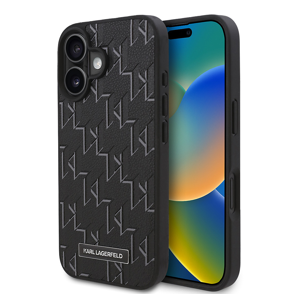 Apple iPhone 16 Plus Uyumlu Kılıf Karl Lagerfeld Orjinal Lisanslı M-safe Şarj Özellikli KL Yazılı Hot Stamp Kapak
