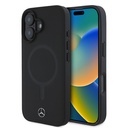 Apple iPhone 16 Plus Uyumlu Kılıf Mercedes Benz M-safe Şarj Özellikli Yumuşak Deri Orjinal Lisanslı Kapak