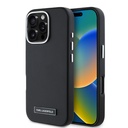 Apple iPhone 16 Pro Max Uyumlu Kılıf Karl Lagerfeld Orjinal Lisanslı M-safe Şarj Özellikli Metal Kamera ve Buton Tasarımlı Plaka Logolu PU Deri Kapak