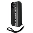 Apple iPhone 16 Uyumlu Kılıf Karl Lagerfeld Orjinal Lisanslı Askılı Saffiano Athleisure Şerit Çizgili Kapak