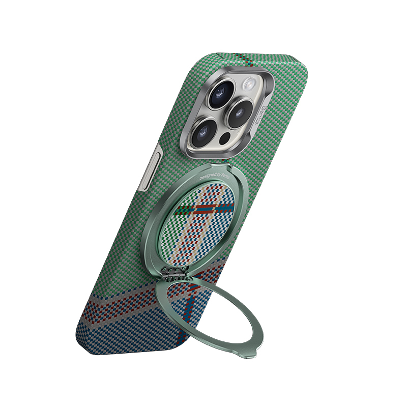 [RNZ-TA111335] Benks Magnetik Özellikli 360 Derece Dönebilen Passion Green 600D Kevlar Tasarımlı Parmak Ring Stand