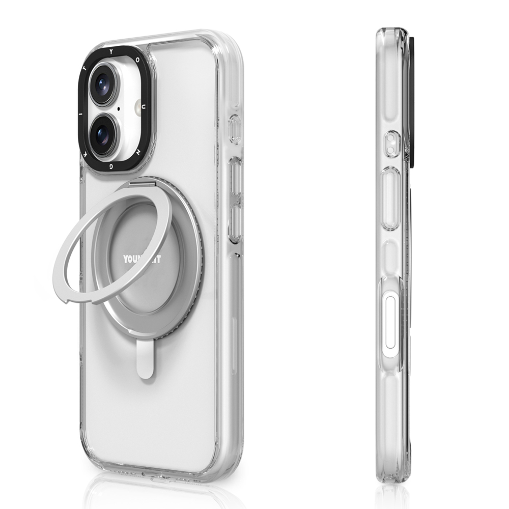 Apple iPhone 16 Uyumlu Kılıf M-safe Şarj Özellikli Parmak Ring Standlı Youngkit Pivot Serisi Kapak