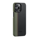 Apple iPhone 15 Pro Max Uyumlu Kılıf M-safe Şarj Özellikli 600D Aramid Fiber Pitaka Tactile Woven Orchestra Serisi Overture Kapak