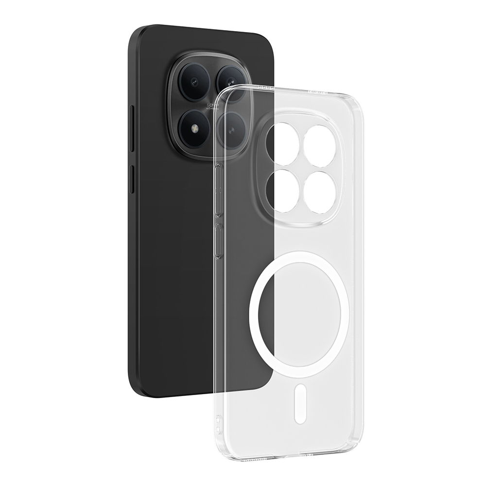Xiaomi Redmi Note 15 Pro Plus Uyumlu Kamera Korumalı M-Safe Şarj Özellikli Şeffaf Zore London Sert PC Kapak