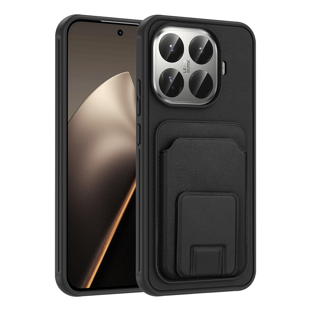 [RNZ-TA130389] Xiaomi 15T Pro Uyumlu Kılıf Kartlıklı TPU Zore Bikart Kapak (Siyah)