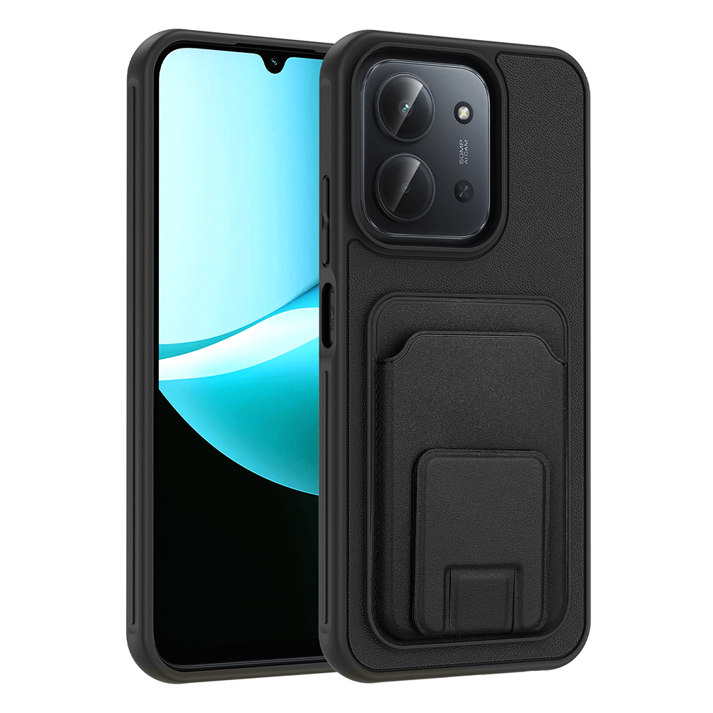 [RNZ-TA130392] Xiaomi Redmi 15C Uyumlu Kılıf Kartlıklı TPU Zore Bikart Kapak (Siyah)