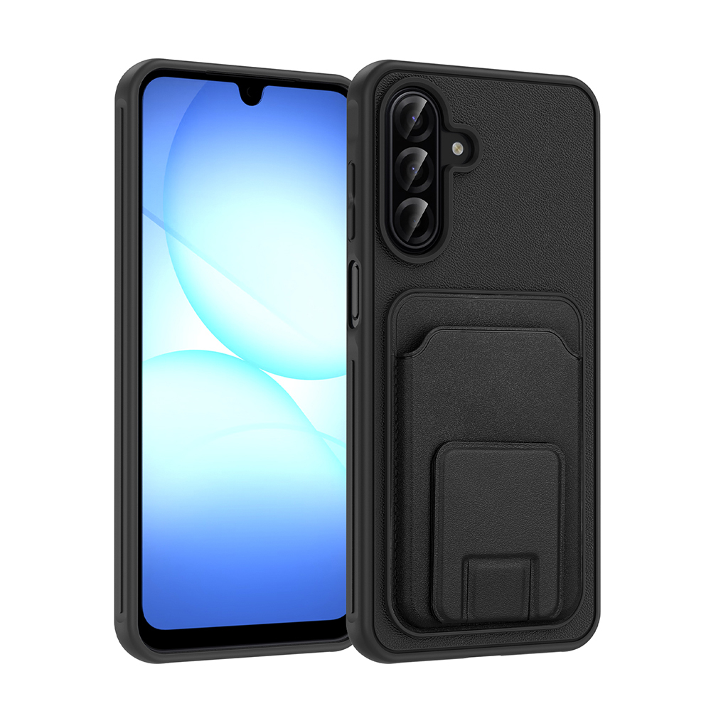 [RNZ-TA130420] Samsung Galaxy A17 Uyumlu Kılıf Kartlıklı TPU Zore Bikart Kapak (Siyah)