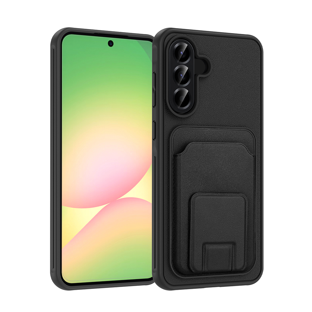 [RNZ-TA130424] Samsung Galaxy A56 Uyumlu Kılıf Kartlıklı TPU Zore Bikart Kapak (Siyah)