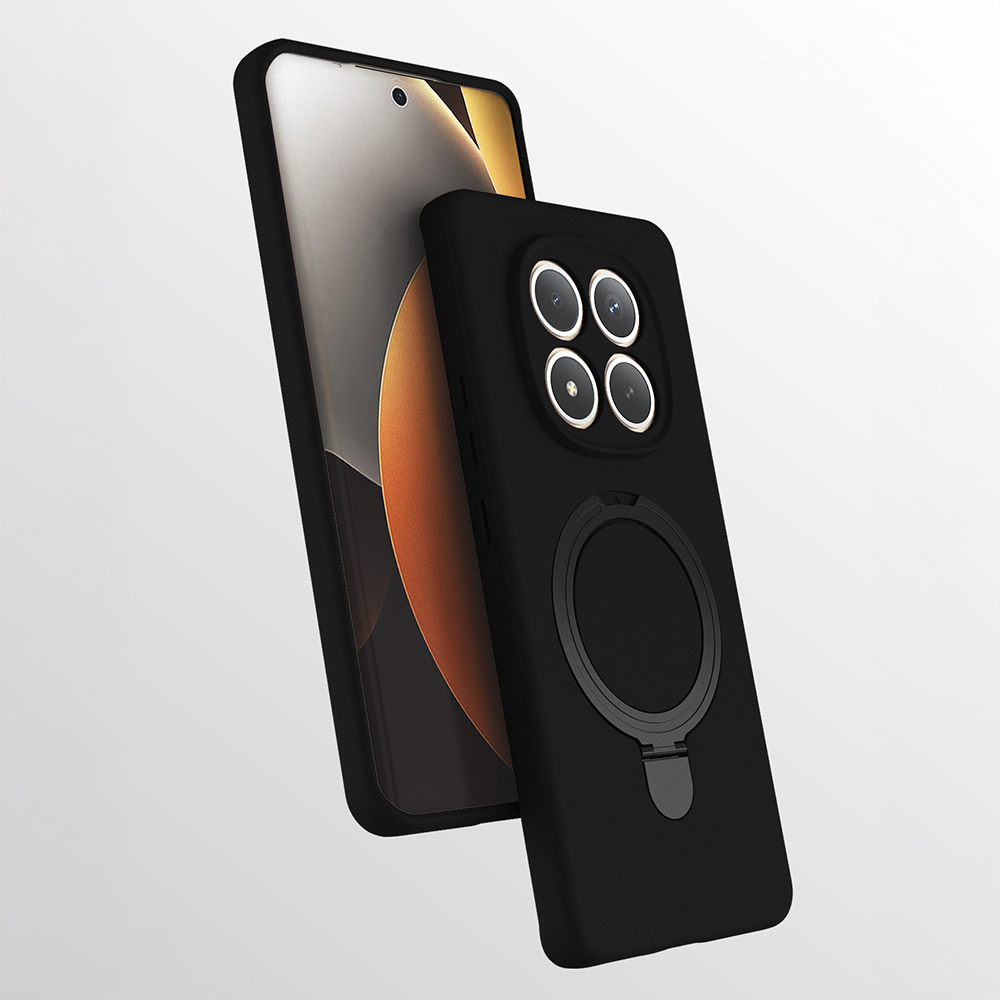 [RNZ-TA130713] Xiaomi Redmi Note 15 Pro 4G Uyumlu Kılıf M-safe Şarj Özellikli Standlı Zore Samara Kapak (Siyah)