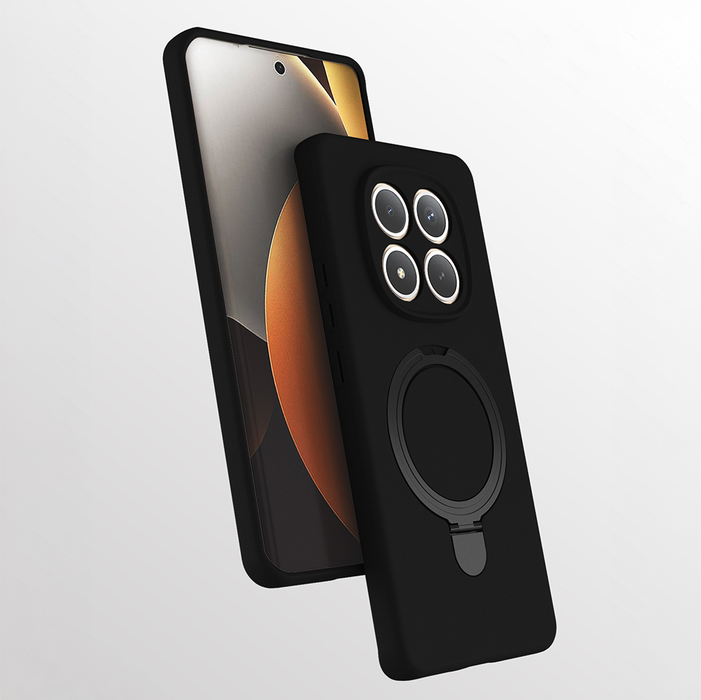 [RNZ-TA130721] Xiaomi Redmi Note 15 Pro Plus Uyumlu Kılıf M-safe Şarj Özellikli Standlı Zore Samara Kapak (Siyah)