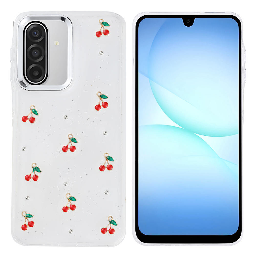 Samsung Galaxy A17 Uyumlu Kılıf Airbag Tasarımlı Simli Şeffaf Zore Kutup Kapak