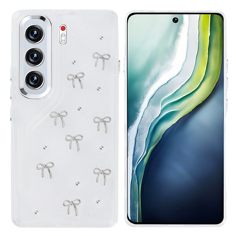 Tecno Camon 40 Pro Uyumlu Kılıf Airbag Tasarımlı Simli Şeffaf Zore Kutup Kapak