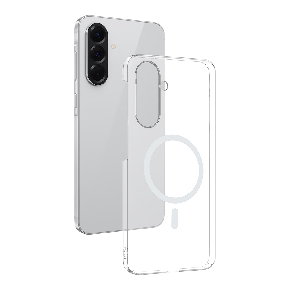 Samsung Galaxy A36 Uyumlu Kamera Korumalı M-Safe Şarj Özellikli Şeffaf Zore London Sert PC Kapak