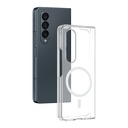 Samsung Galaxy Z Fold 4 Uyumlu Kamera Korumalı M-Safe Şarj Özellikli Şeffaf Zore London Sert PC Kapak