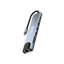 Go Des GD-9218 Type-C Bağlantılı 8in1 USB3.0 + PD + Hdmi 4K Ultra HD + RJ45 + SD/TF Bağlantılı Hub Adaptör
