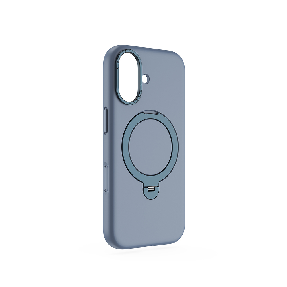 Apple iPhone 17 Uyumlu Kılıf M-safe Şarj Özellikli Metal Standlı Sıvı Silikon Lenyes CK223 Kapak