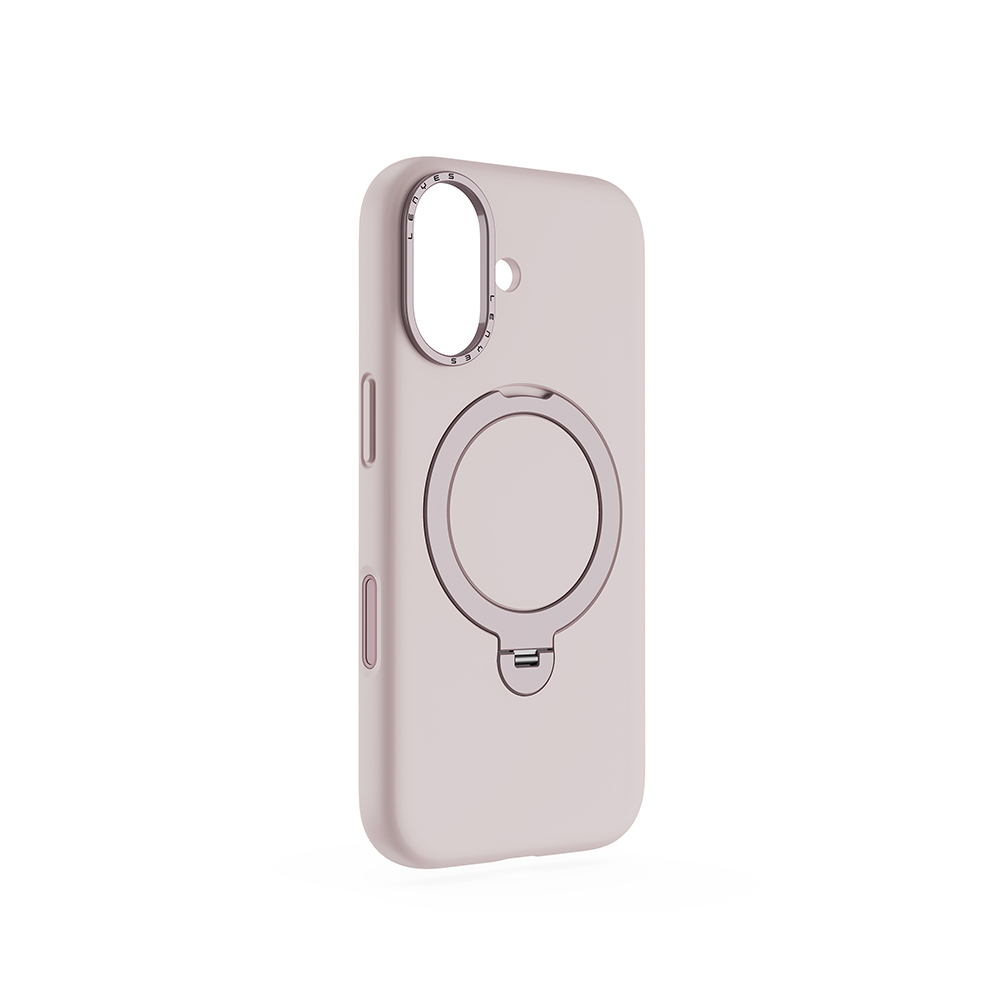 Apple iPhone 17 Uyumlu Kılıf M-safe Şarj Özellikli Metal Standlı Sıvı Silikon Lenyes CK223 Kapak