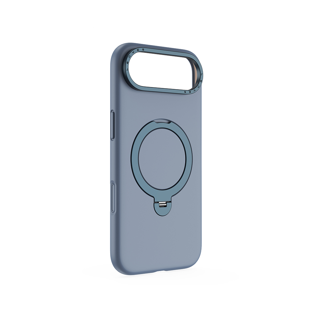 Apple iPhone 17 Air Uyumlu Kılıf M-safe Şarj Özellikli Metal Standlı Sıvı Silikon Lenyes CK223 Kapak