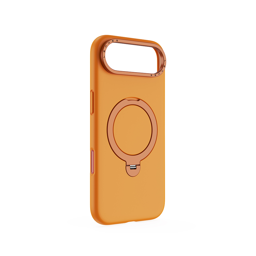 Apple iPhone 17 Air Uyumlu Kılıf M-safe Şarj Özellikli Metal Standlı Sıvı Silikon Lenyes CK223 Kapak