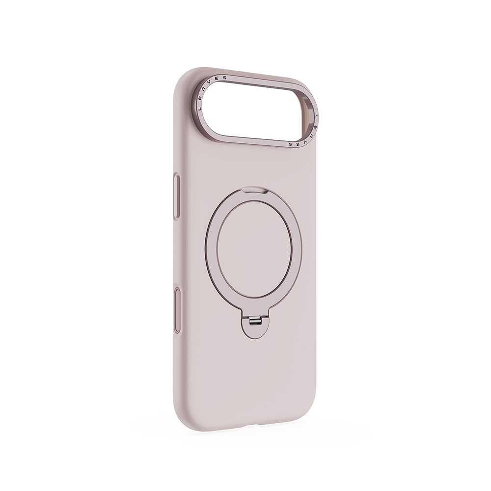 Apple iPhone 17 Air Uyumlu Kılıf M-safe Şarj Özellikli Metal Standlı Sıvı Silikon Lenyes CK223 Kapak