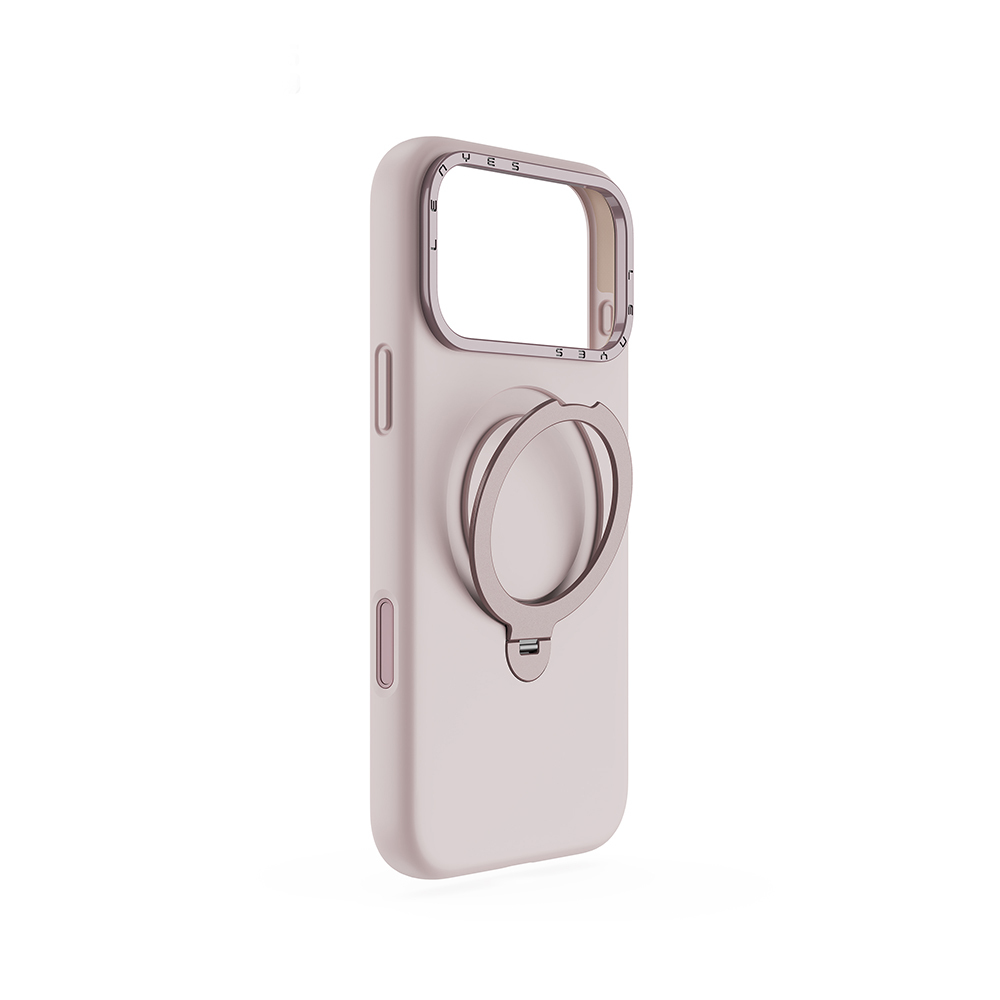 [RNZ-TA129716] Apple iPhone 17 Pro Uyumlu Kılıf M-safe Şarj Özellikli Metal Standlı Sıvı Silikon Lenyes CK223 Kapak (Siyah)