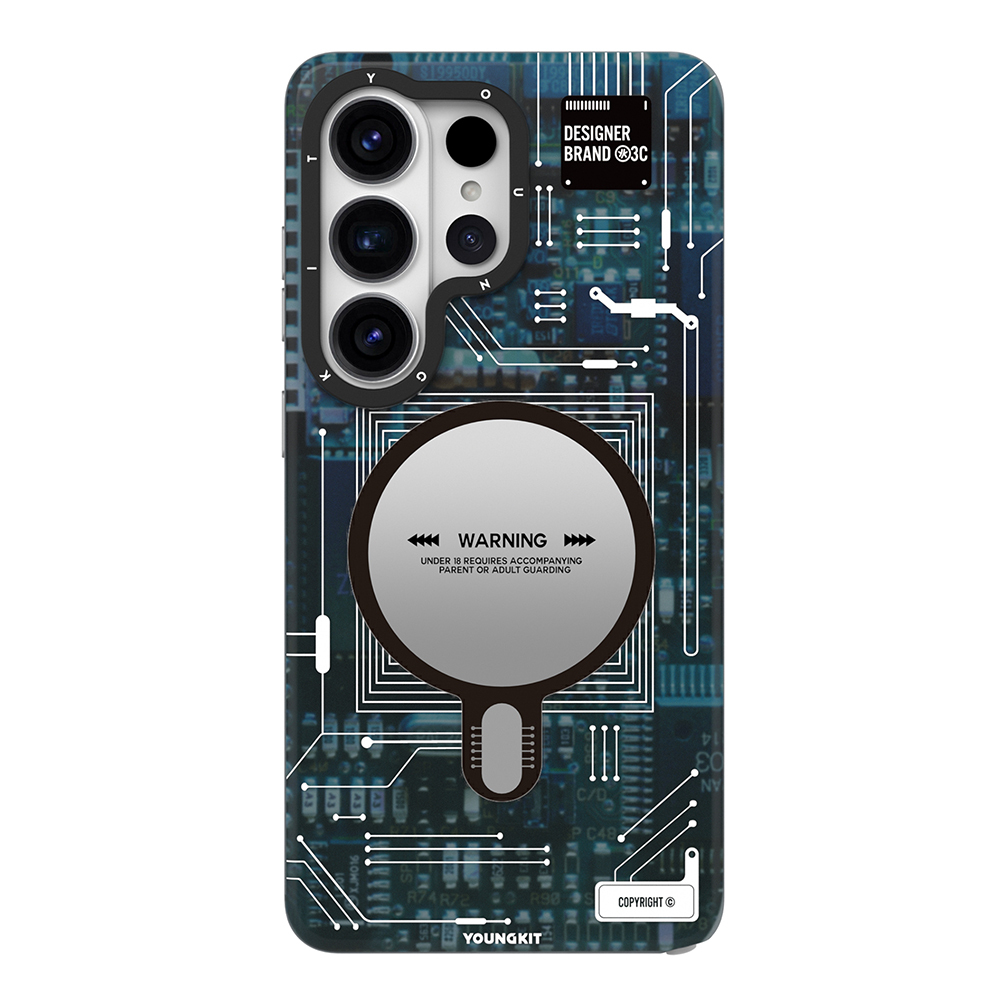 Samsung Galaxy S26 Ultra Uyumlu Kılıf M-safe Şarj Özellikli Youngkit 360 Derece Standlı Technology Serisi Kapak