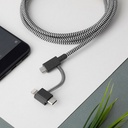 Native Union Belt Serisi 3in1 USB-A to Type-C - Lightning - Micro Şarj Kablosu 2M