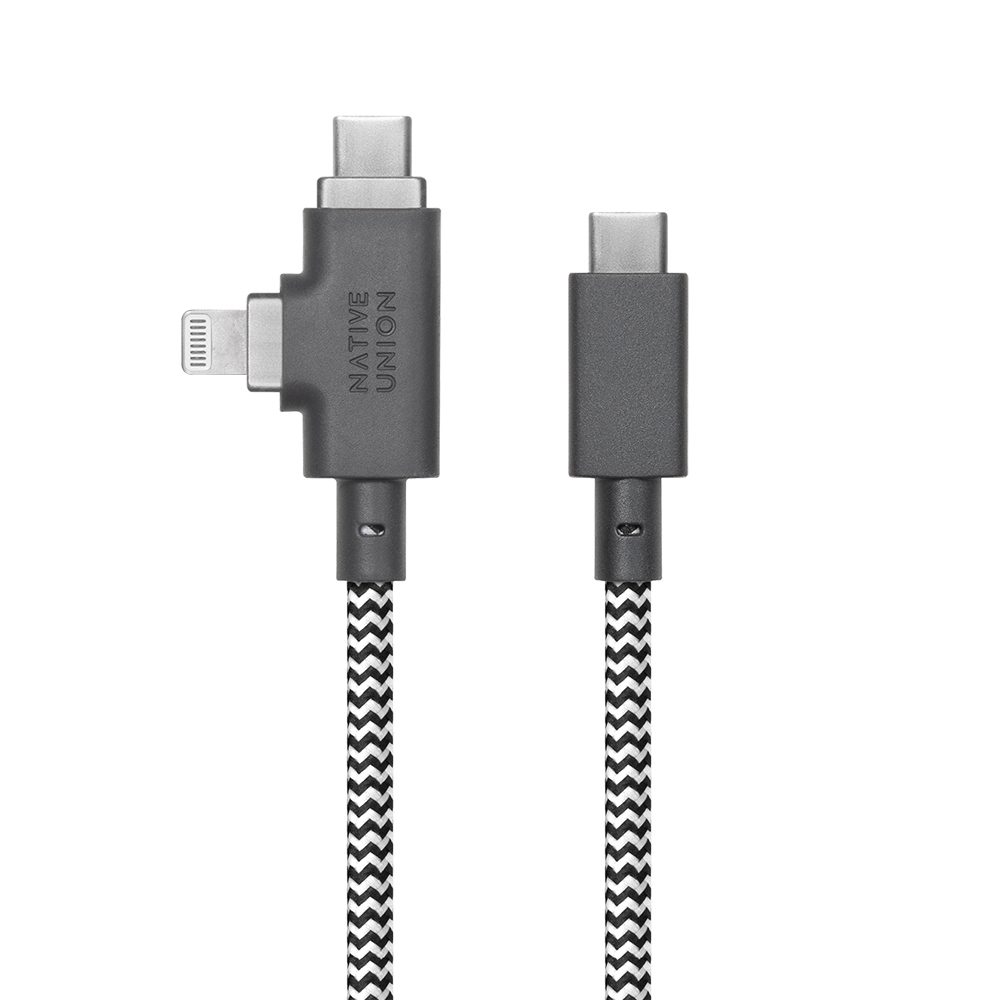 Native Union Belt Serisi Duo Pro Type-C to Type-C - Lightning Şarj Kablosu 240W 2.4M