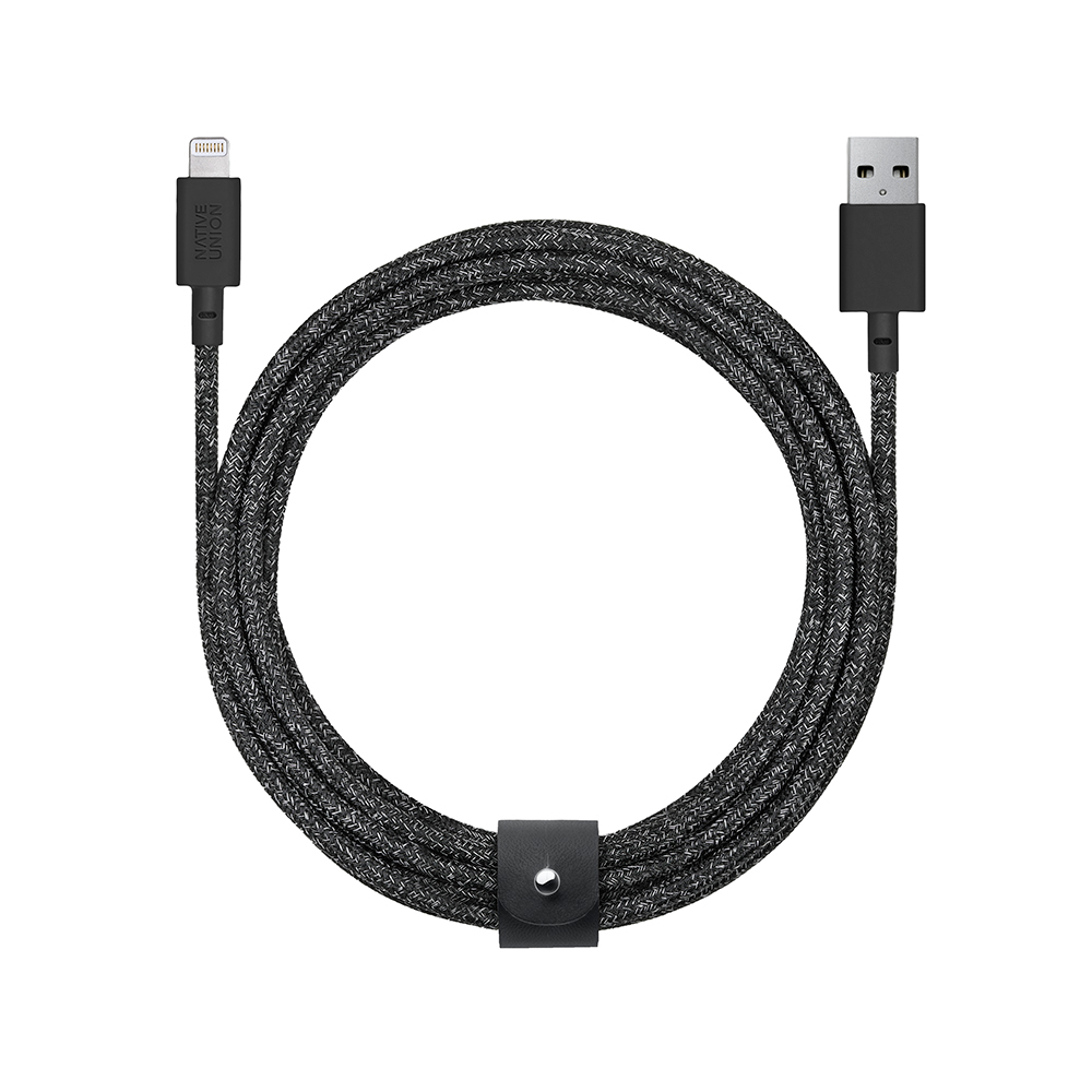 [RNZ-TA130637] Native Union Belt Serisi USB-A to Lightning Şarj Kablosu 3M (Siyah)