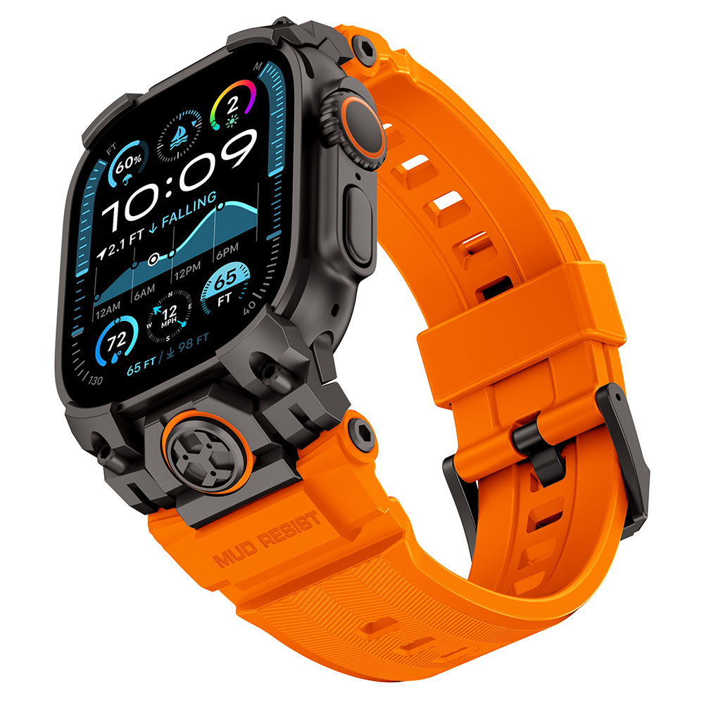 Apple Watch Ultra 49mm Uyumlu Mohseven iWatch Armor Silikon Kordon
